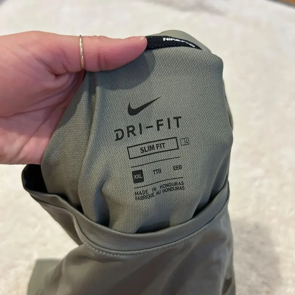 Nike Mens Bundle Slim Fit 2XL Green/Grey Workout Athleisure Luxe Shrt/Lng Sleeve - Picture 6 of 9